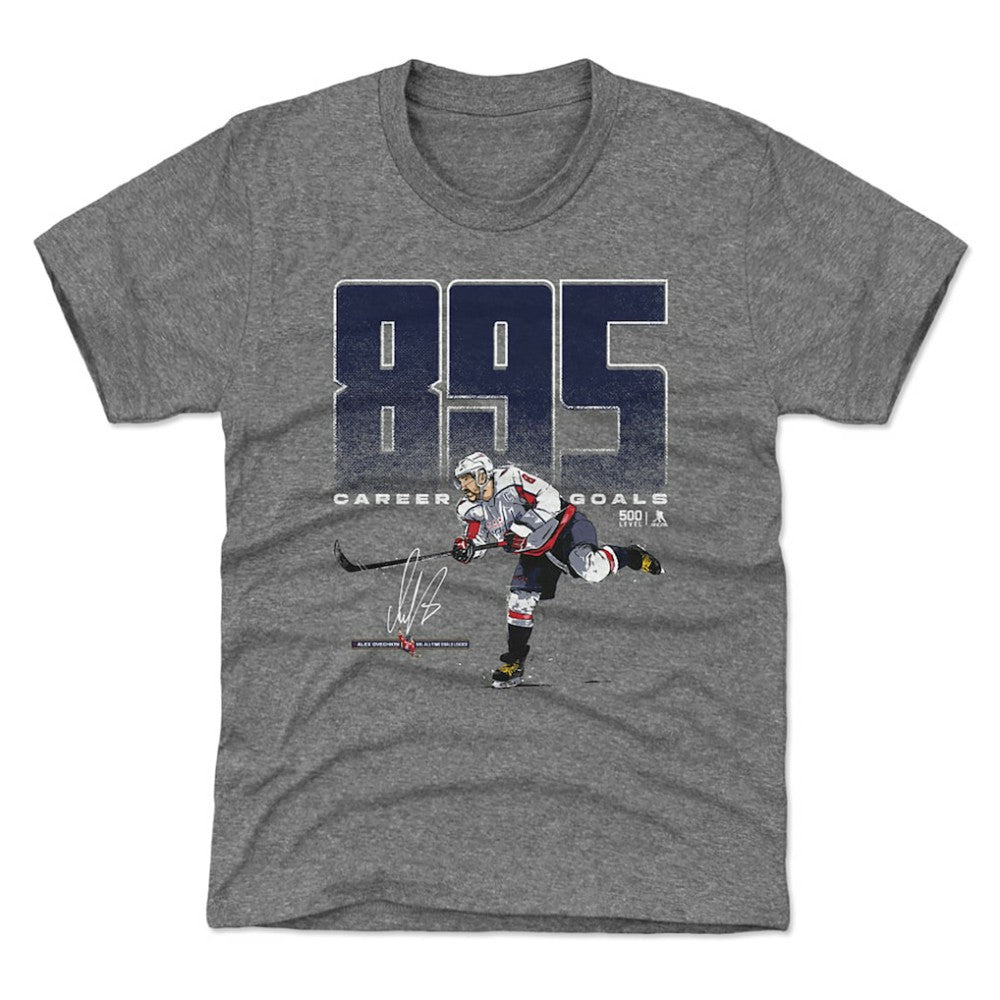 Alexander Ovechkin Washington Capitals 500 Level Youth NHL All-Time Leading Goal Scorer Bold T-Shirt - Gray | NHL on sale