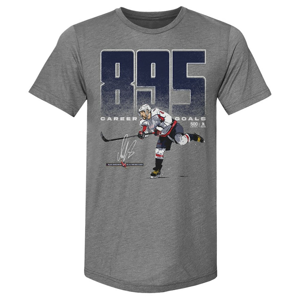 Alexander Ovechkin Washington Capitals 500 Level NHL All-Time Leading Goal Scorer Tri-Blend Bold T-Shirt - Gray | NHL Lifestyle