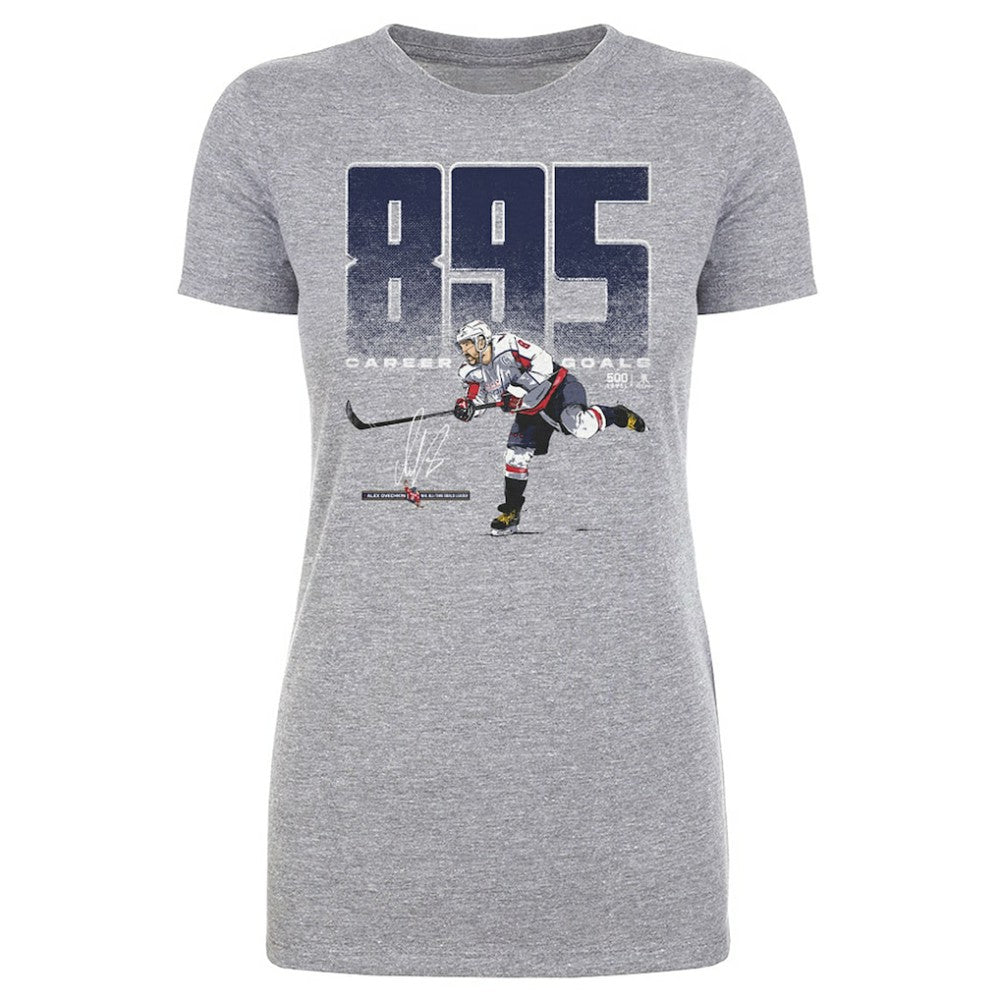Alexander Ovechkin Washington Capitals 500 Level Women's NHL All-Time Leading Goal Scorer Bold T-Shirt - Heather Gray | NHL sale