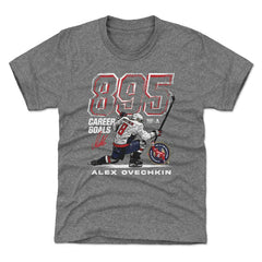 Alexander Ovechkin Washington Capitals 500 Level Youth NHL All-Time Leading Goal Scorer Grunge T-Shirt - Gray | NHL Clearance