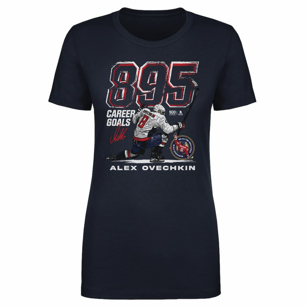 Alexander Ovechkin Washington Capitals 500 Level Women's NHL All-Time Leading Goal Scorer Grunge T-Shirt - Navy | NHL discount