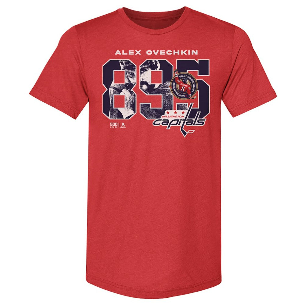 Alexander Ovechkin Washington Capitals 500 Level NHL All-Time Leading Goal Scorer Tri-Blend Overlay T-Shirt - Red | NHL on sale