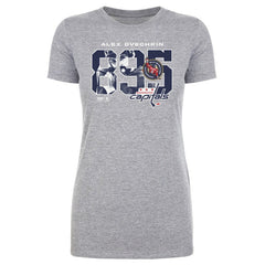 Alexander Ovechkin Washington Capitals 500 Level Women's NHL All-Time Leading Goal Scorer Overlay T-Shirt - Heather Gray | NHL online