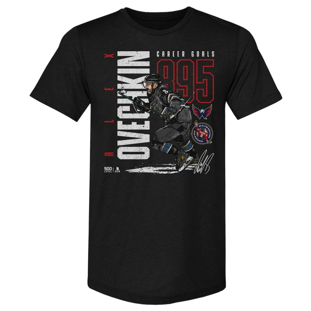 Alexander Ovechkin Washington Capitals 500 Level NHL All-Time Leading Goal Scorer Tri-Blend Throwback T-Shirt - Black | NHL discount