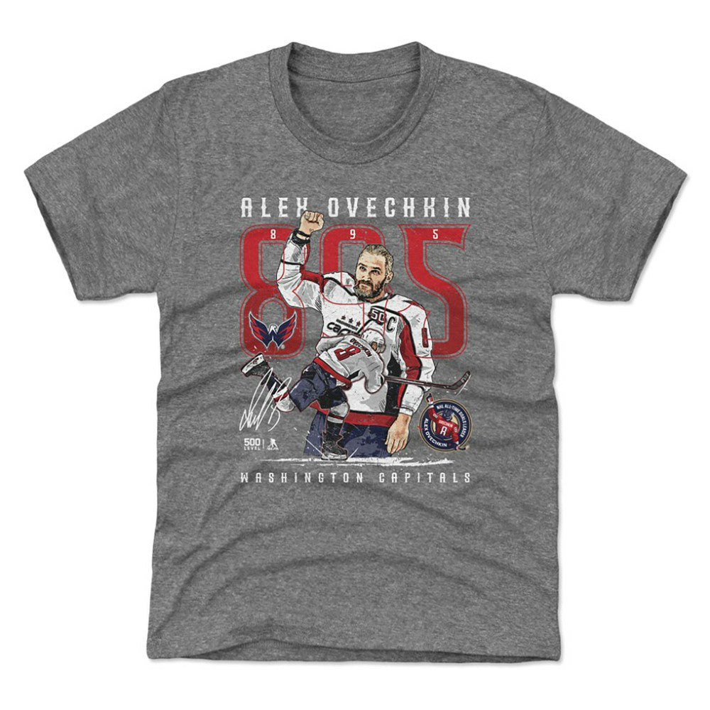 Alexander Ovechkin Washington Capitals 500 Level Youth NHL All-Time Leading Goal Scorer The Shot T-Shirt - Gray | NHL discount