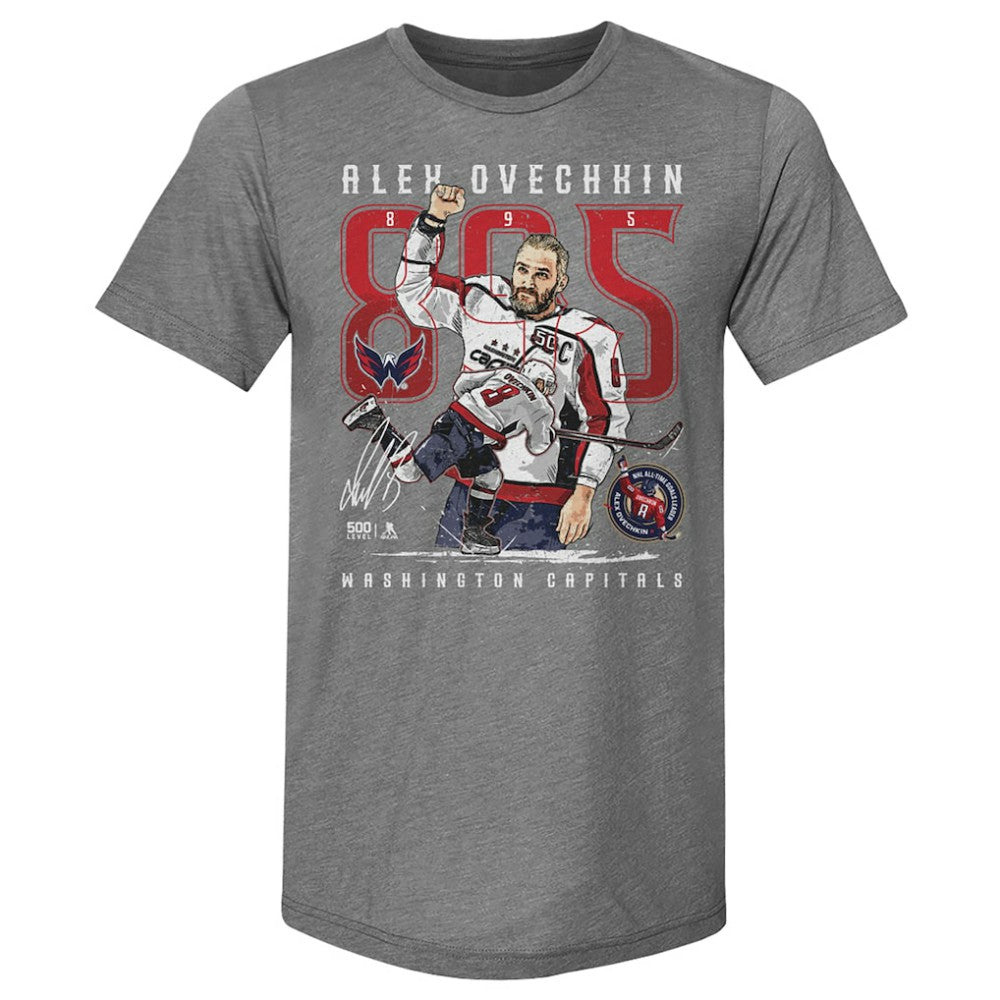 Alexander Ovechkin Washington Capitals 500 Level NHL All-Time Leading Goal Scorer Tri-Blend The Shot T-Shirt - Gray | NHL Lifestyle