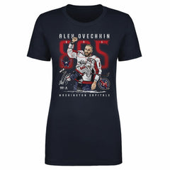 Alexander Ovechkin Washington Capitals 500 Level Women's NHL All-Time Leading Goal Scorer The Shot T-Shirt - Navy | NHL on sale