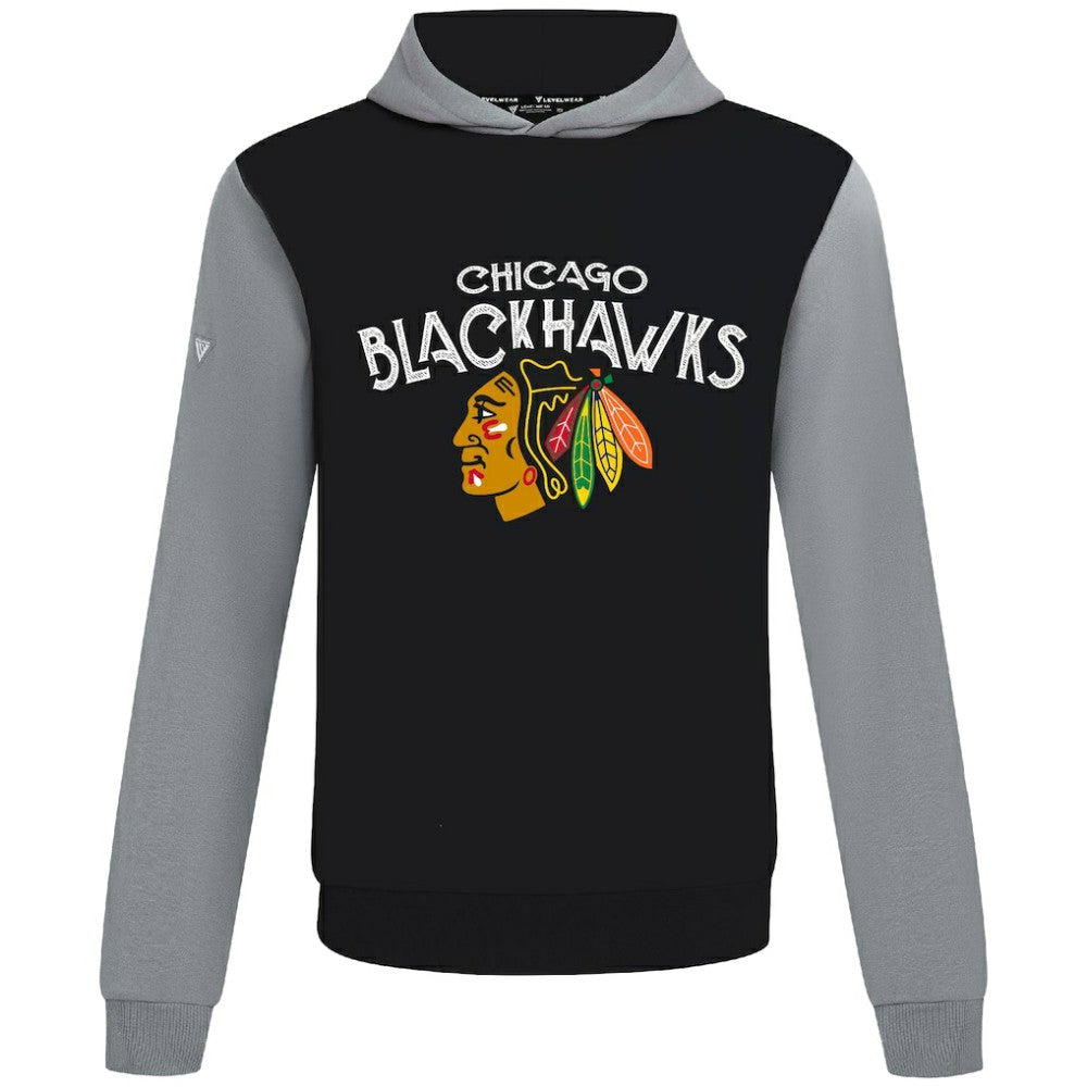 Chicago Blackhawks Levelwear Ultimate Mission Pullover Hoodie - Black/Gray | NHL discount
