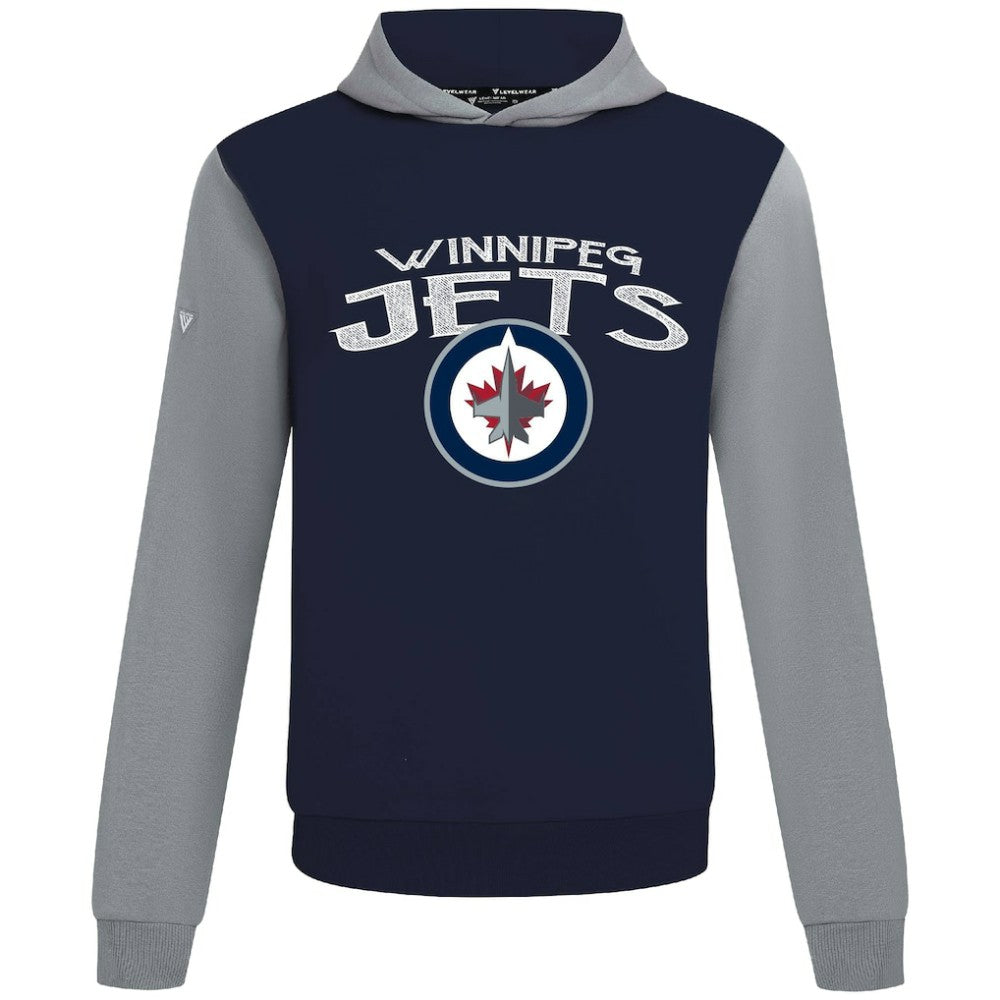 Winnipeg Jets Levelwear Ultimate Mission Pullover Hoodie - Navy/Gray | NHL Clearance