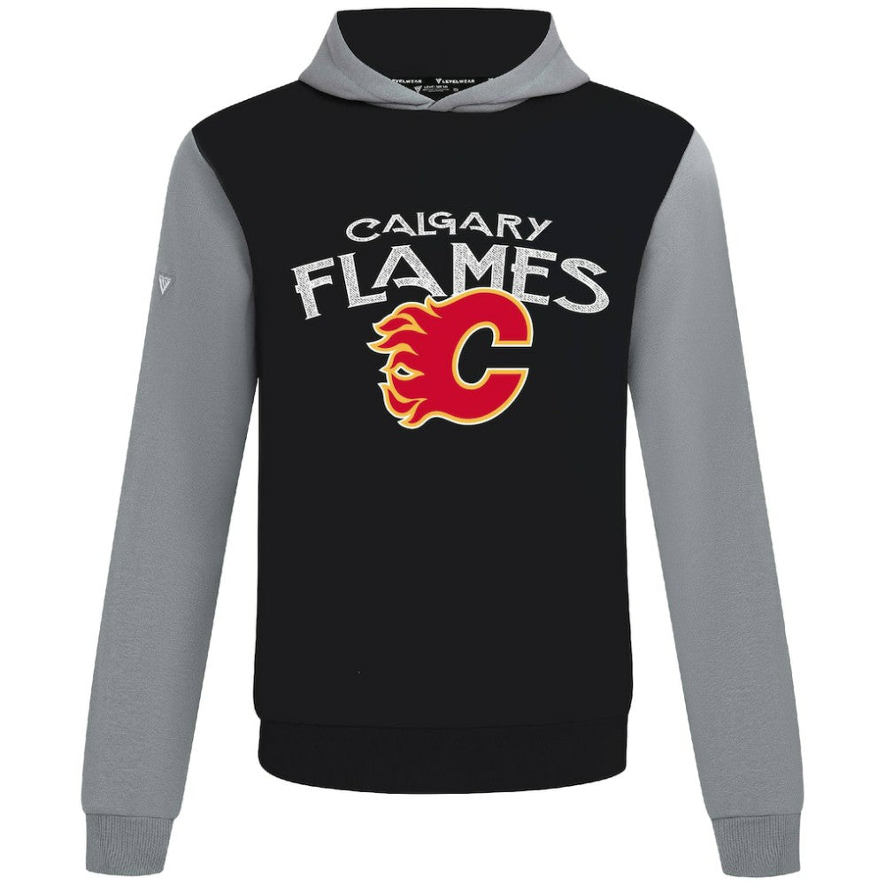 Calgary Flames Levelwear Ultimate Mission Pullover Hoodie - Black/Gray | NHL Clearance
