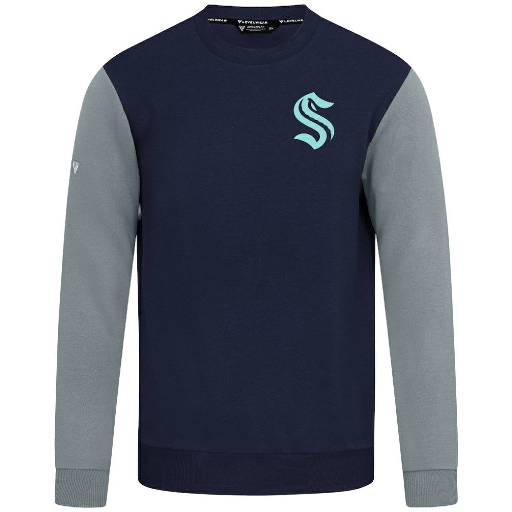 Seattle Kraken Levelwear Ultimate Response Sweatshirt - Deep Sea Blue/Gray | NHL Clearance