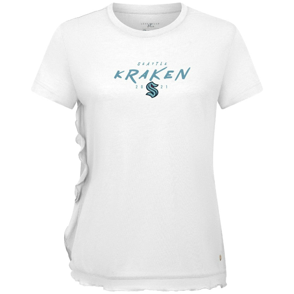 Seattle Kraken Levelwear Women's Airflow Scratched T-Shirt - White | NHL online