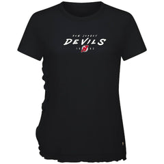 New Jersey Devils Levelwear Women's Airflow Scratched T-Shirt - Black | NHL online