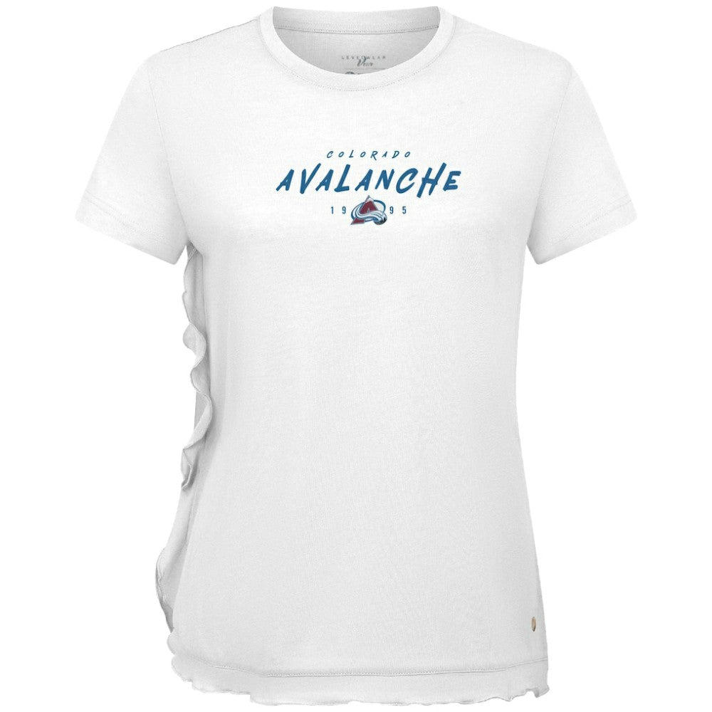 Colorado Avalanche Levelwear Women's Airflow Scratched T-Shirt - White | NHL online