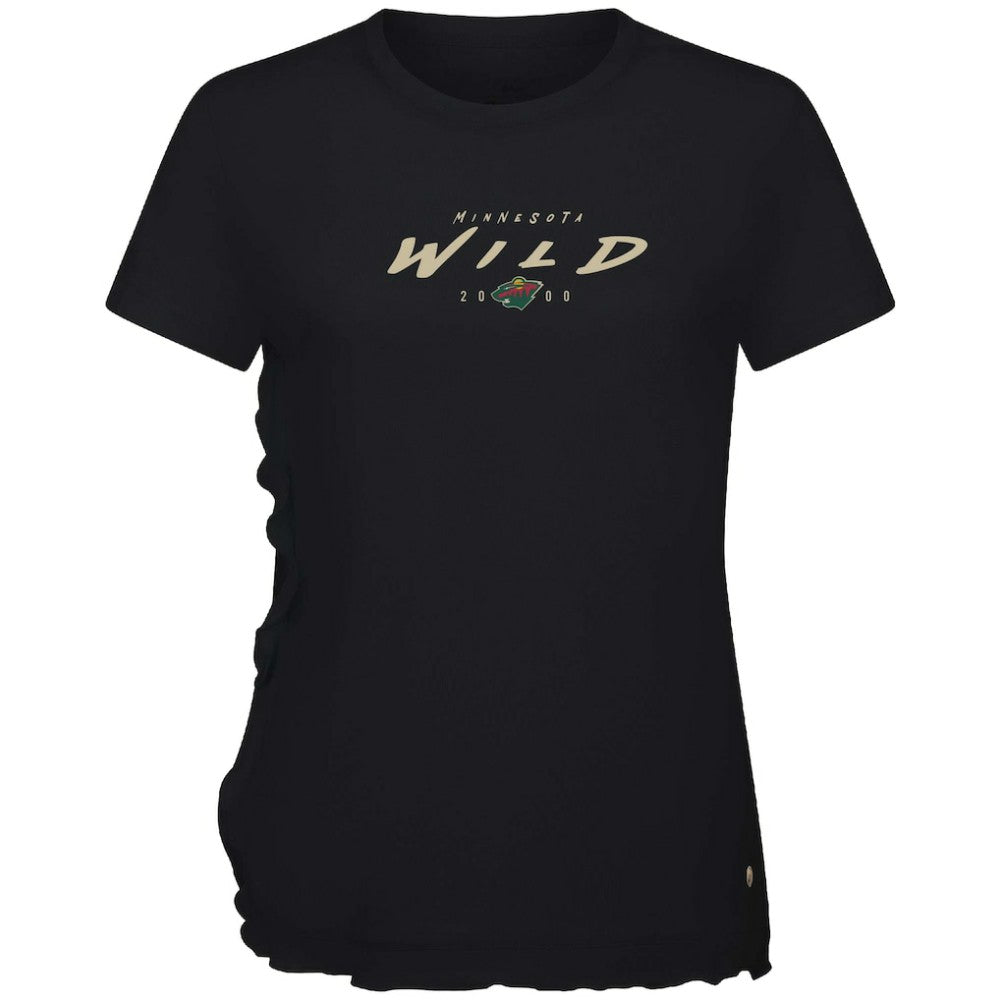 Minnesota Wild Levelwear Women's Airflow Scratched T-Shirt - Black | NHL on sale