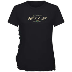 Minnesota Wild Levelwear Women's Airflow Scratched T-Shirt - Black | NHL on sale