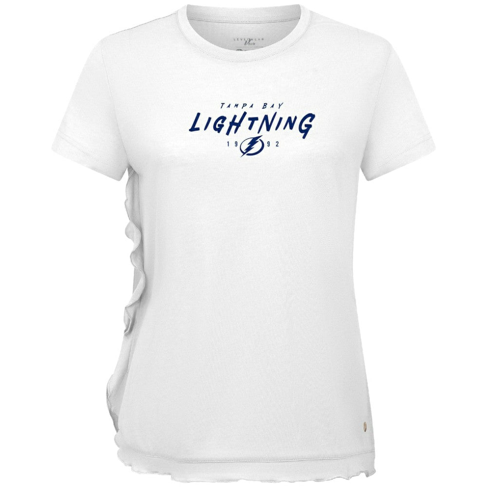 Tampa Bay Lightning Levelwear Women's Airflow Scratched T-Shirt - White | NHL online