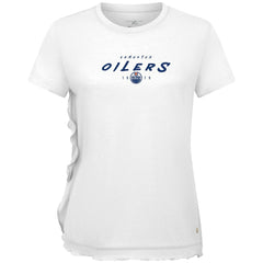 Edmonton Oilers Levelwear Women's Airflow Scratched T-Shirt - White | NHL Lifestyle
