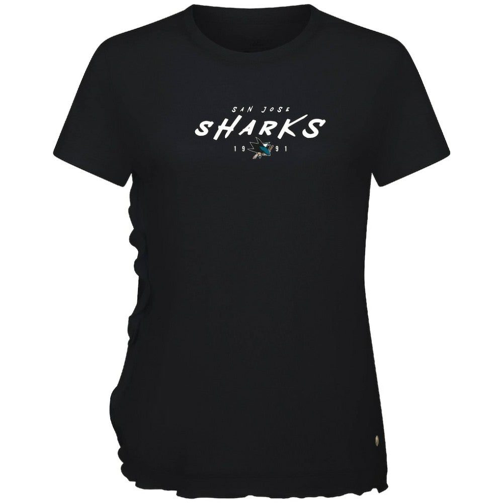 San Jose Sharks Levelwear Women's Airflow Scratched T-Shirt - Black | NHL Lifestyle