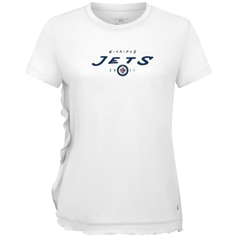 Winnipeg Jets Levelwear Women's Airflow Scratched T-Shirt - White | NHL discount