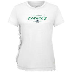Vancouver Canucks Levelwear Women's Airflow Scratched T-Shirt - White | NHL on sale