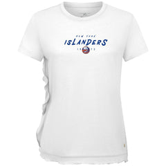 New York Islanders Levelwear Women's Airflow Scratched T-Shirt - White | NHL Lifestyle
