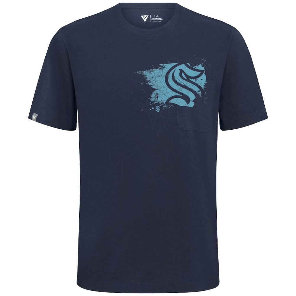 Seattle Kraken Levelwear Focal Blasted T-Shirt - Deep Sea Blue | NHL near me