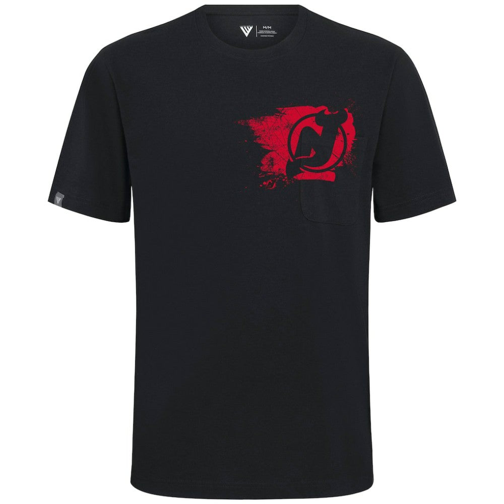 New Jersey Devils Levelwear Focal Blasted T-Shirt - Black | NHL Lifestyle