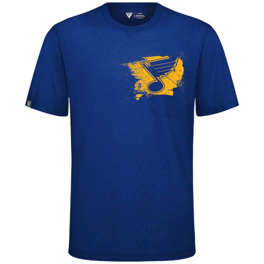 St. Louis Blues Levelwear Focal Blasted T-Shirt - Royal | NHL Lifestyle