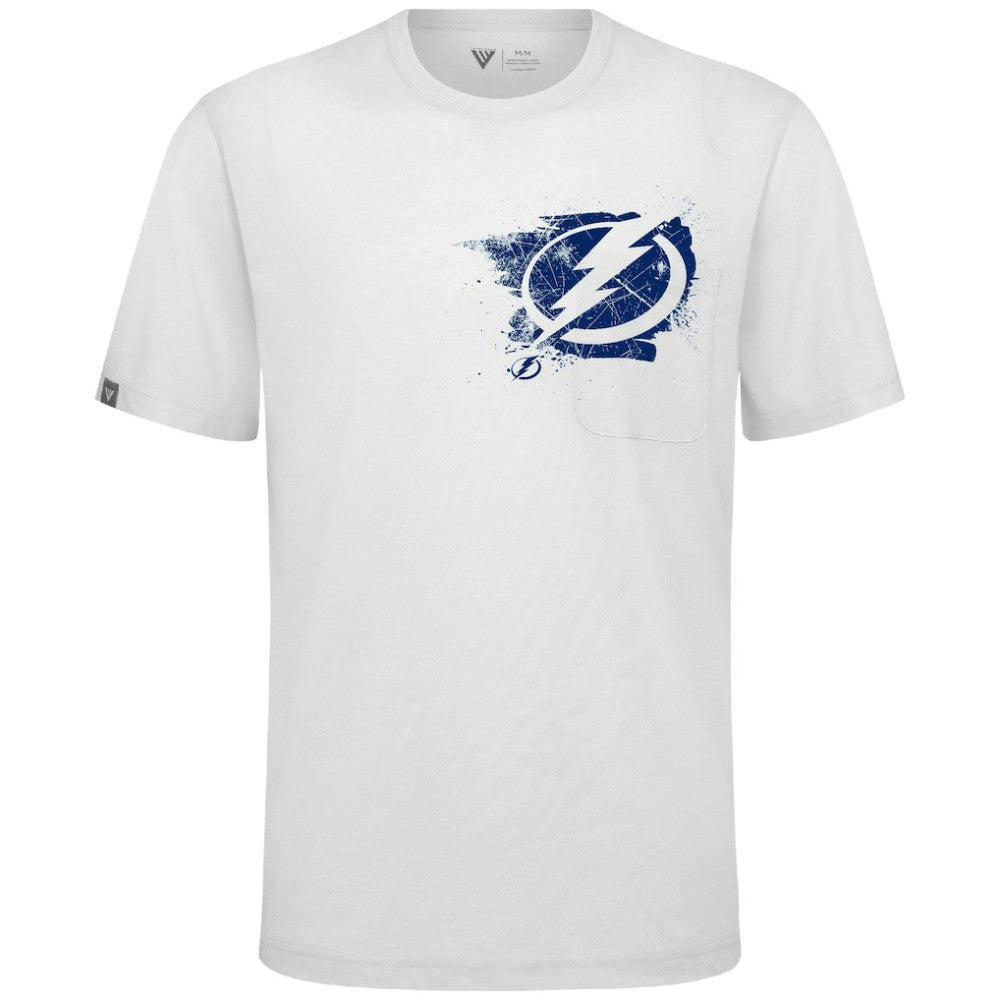 Tampa Bay Lightning Levelwear Focal Blasted T-Shirt - White | NHL Lifestyle