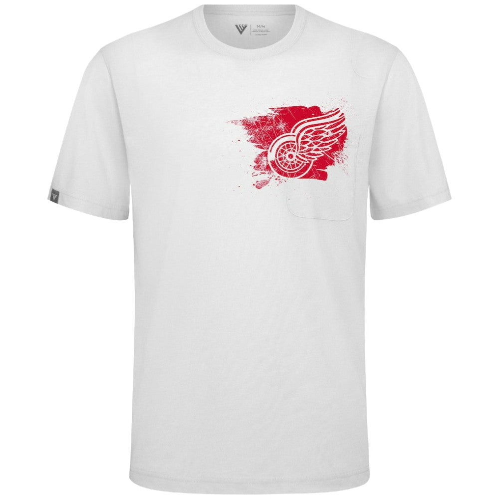 Detroit Red Wings Levelwear Focal Blasted T-Shirt - White | NHL Clearance