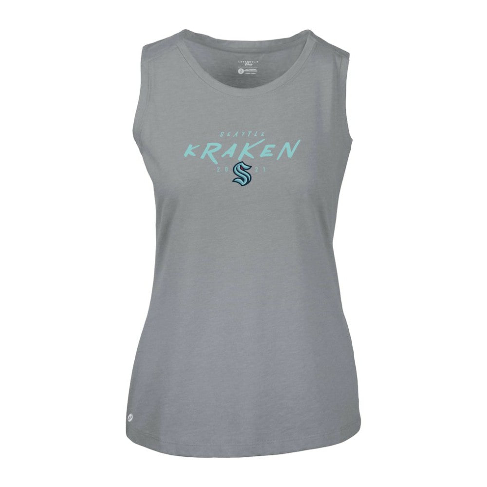 Seattle Kraken Levelwear Women's Macy Scratched Tank Top - Gray | NHL sale