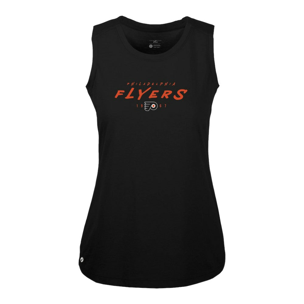Philadelphia Flyers Levelwear Women's Macy Scratched Tank Top - Black | NHL Clearance