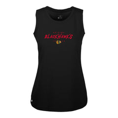Chicago Blackhawks Levelwear Women's Macy Scratched Tank Top - Black | NHL near me