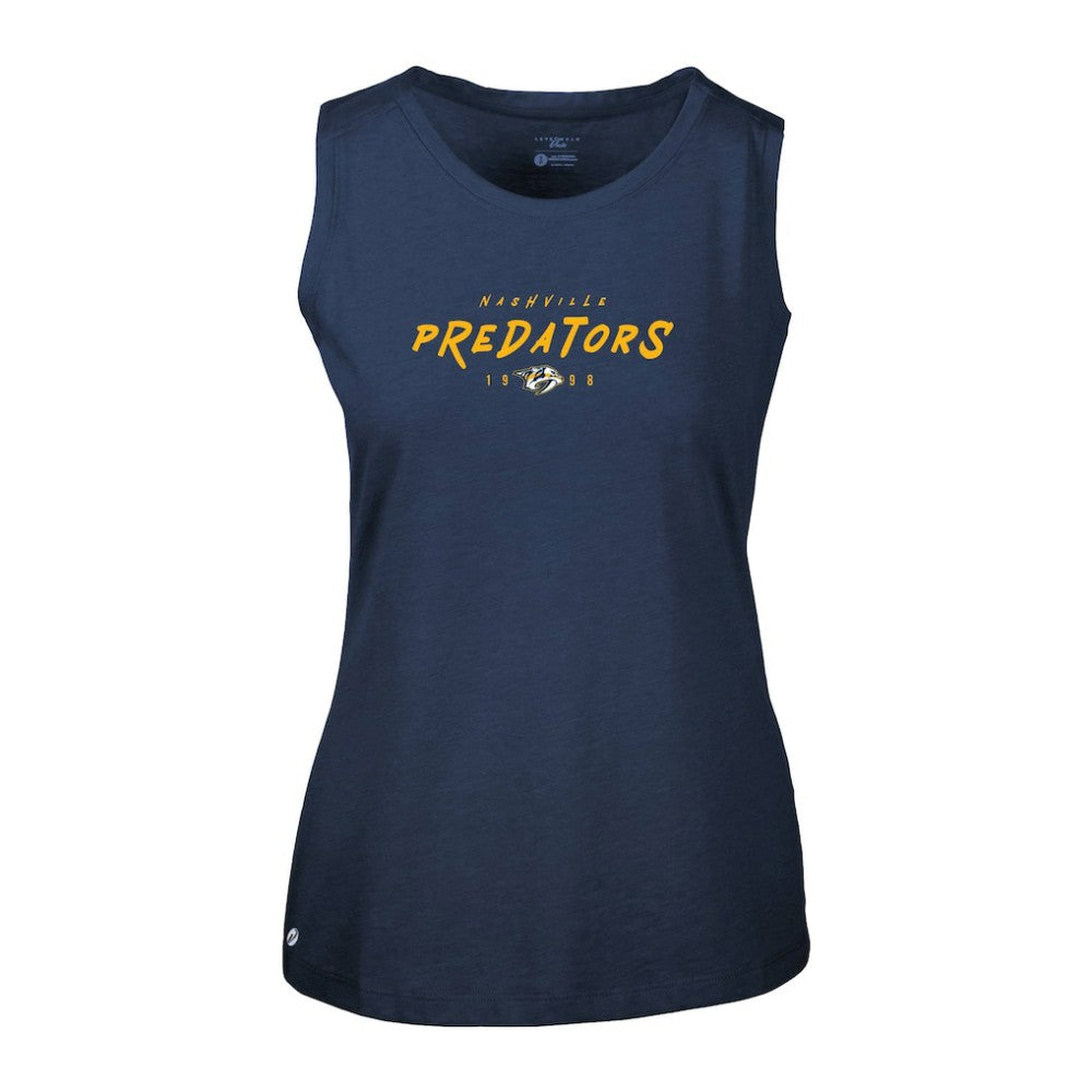Nashville Predators Levelwear Women's Macy Scratched Tank Top - Navy | NHL near me