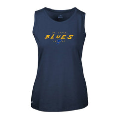 St. Louis Blues Levelwear Women's Macy Scratched Tank Top - Navy | NHL online