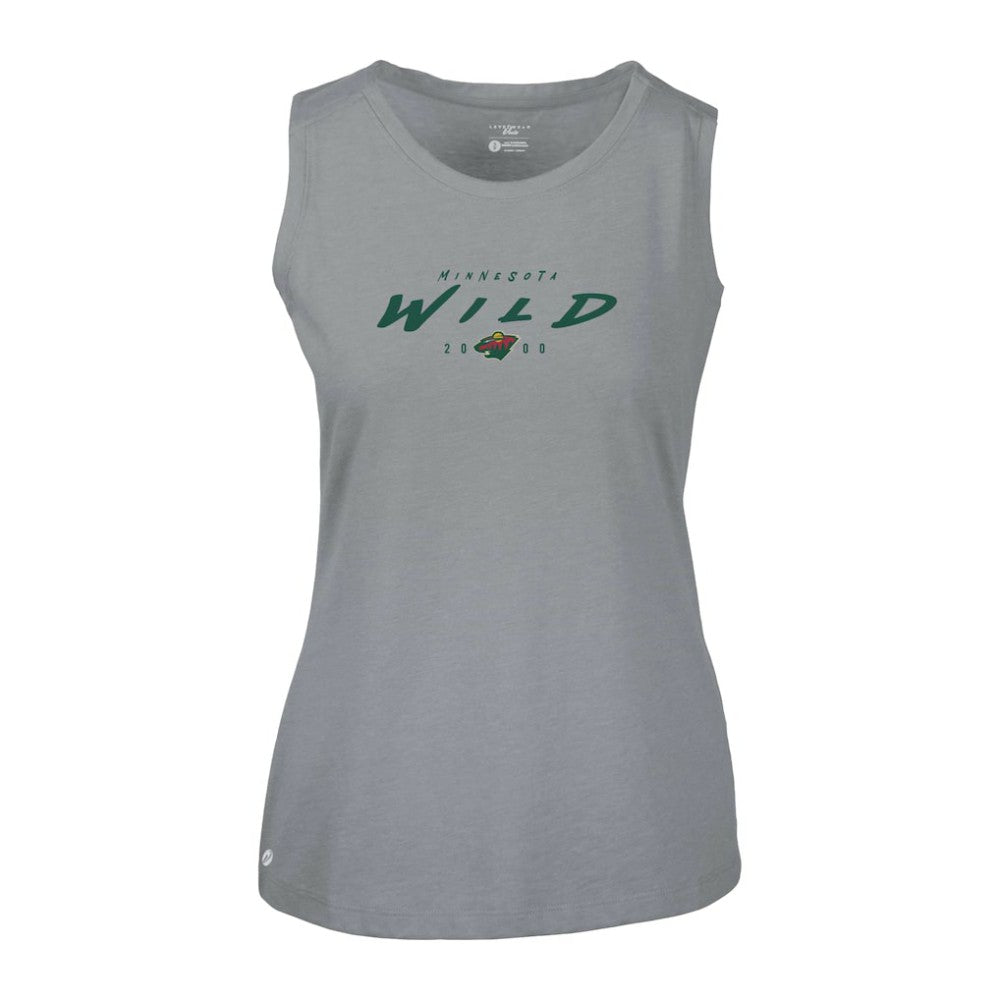 Minnesota Wild Levelwear Women's Macy Scratched Tank Top - Gray | NHL on sale