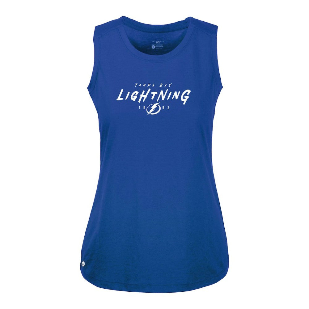 Tampa Bay Lightning Levelwear Women's Macy Scratched Tank Top - Royal | NHL Lifestyle