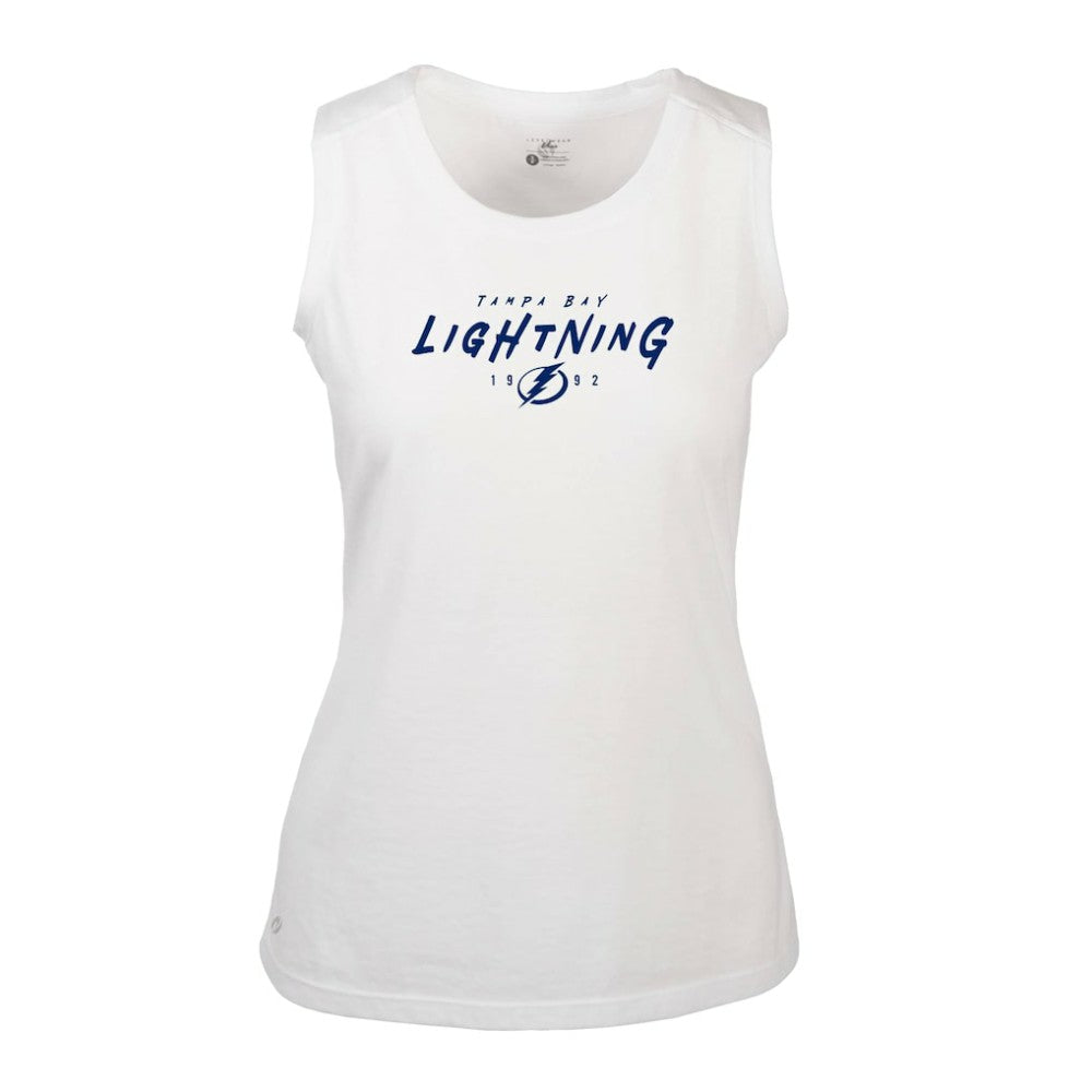 Tampa Bay Lightning Levelwear Women's Macy Scratched Tank Top - White | NHL online