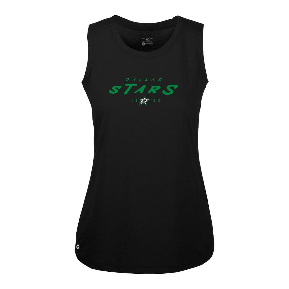 Dallas Stars Levelwear Women's Macy Scratched Tank Top - Black | NHL Clearance