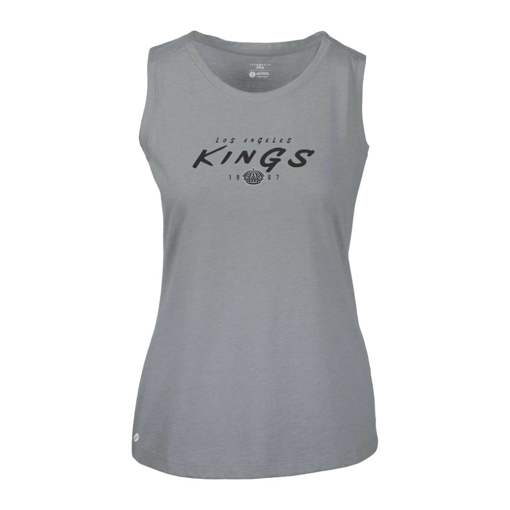 Los Angeles Kings Levelwear Women's Macy Scratched Tank Top - Gray | NHL sale