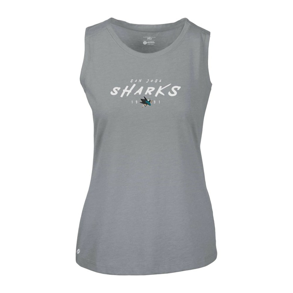 San Jose Sharks Levelwear Women's Macy Scratched Tank Top - Gray | NHL online
