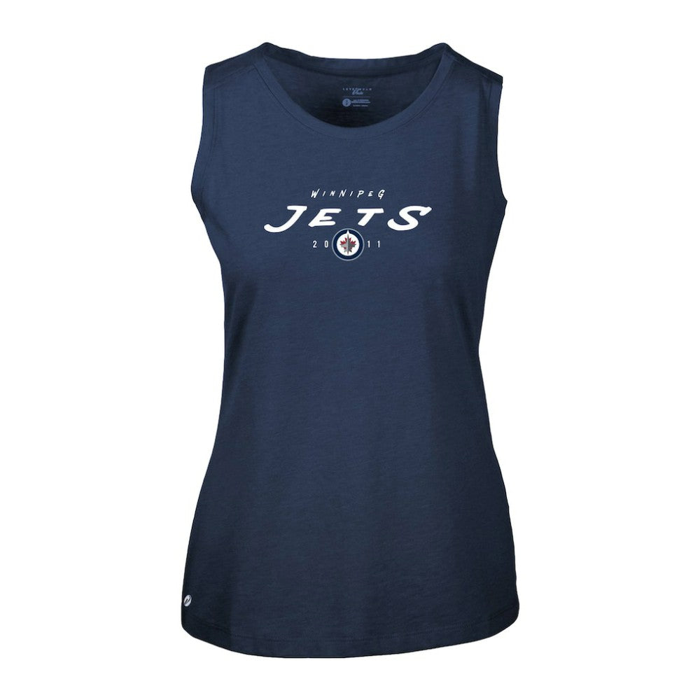Winnipeg Jets Levelwear Women's Macy Scratched Tank Top - Navy | NHL discount
