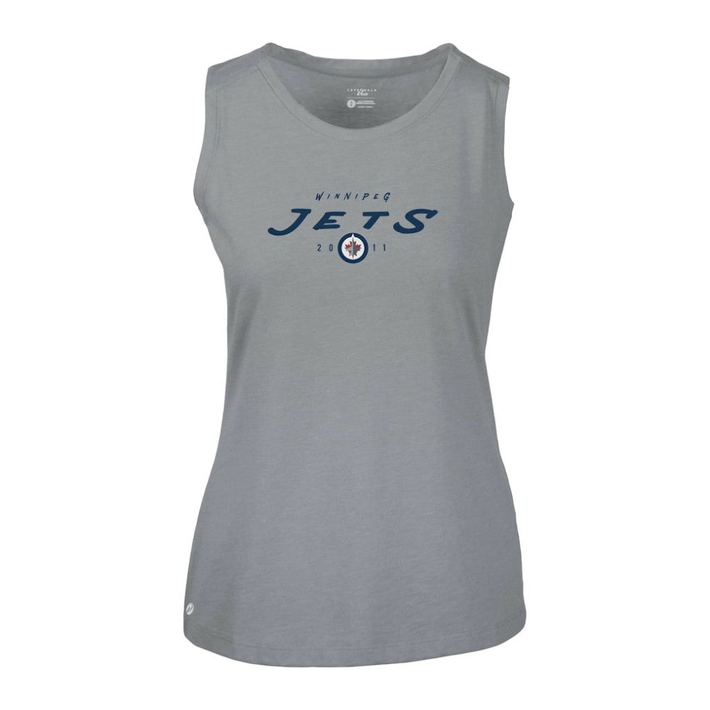 Winnipeg Jets Levelwear Women's Macy Scratched Tank Top - Gray | NHL on sale