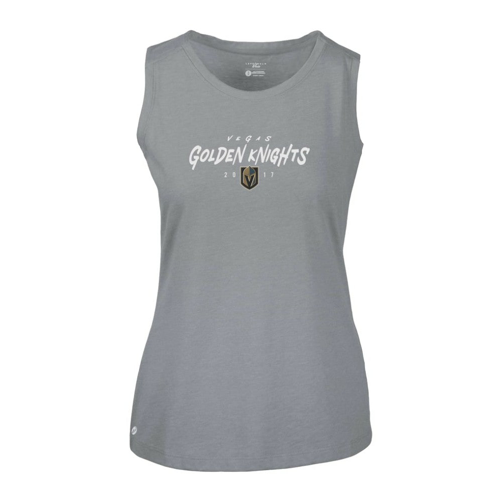 Vegas Golden Knights Levelwear Women's Macy Scratched Tank Top - Gray | NHL Lifestyle