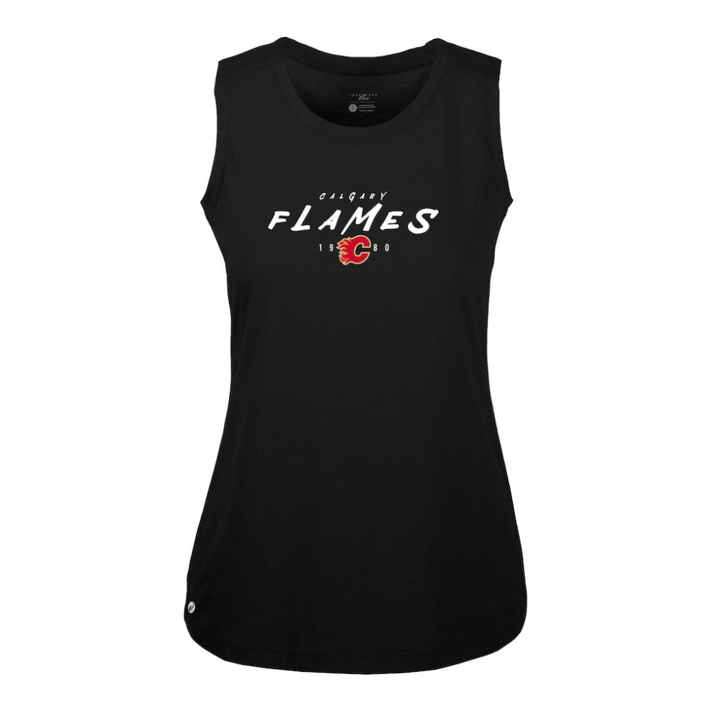 Calgary Flames Levelwear Women's Macy Scratched Tank Top - Black | NHL sale