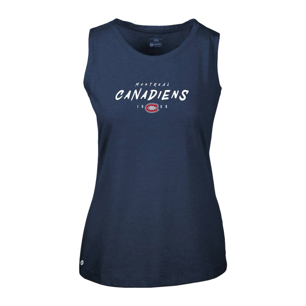 Montreal Canadiens Levelwear Women's Macy Scratched Tank Top - Navy | NHL Clearance