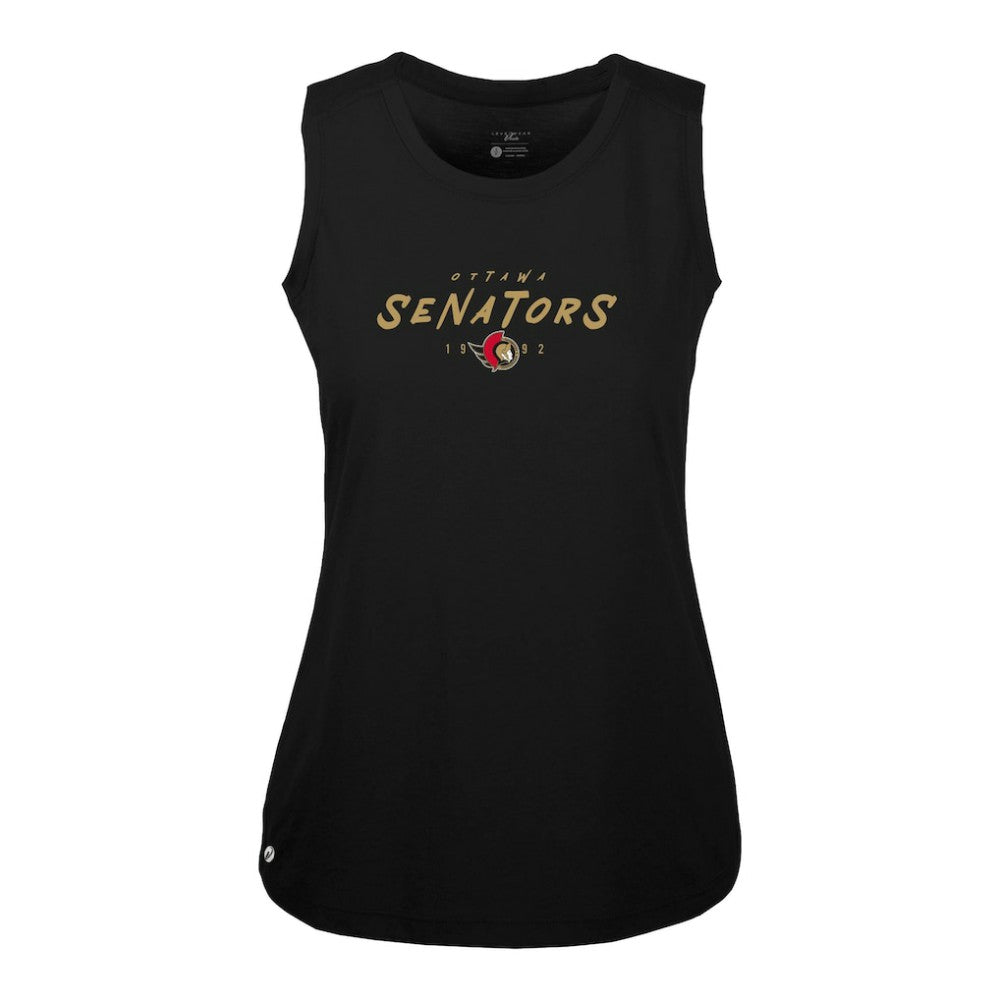 Ottawa Senators Levelwear Women's Macy Scratched Tank Top - Black | NHL Lifestyle