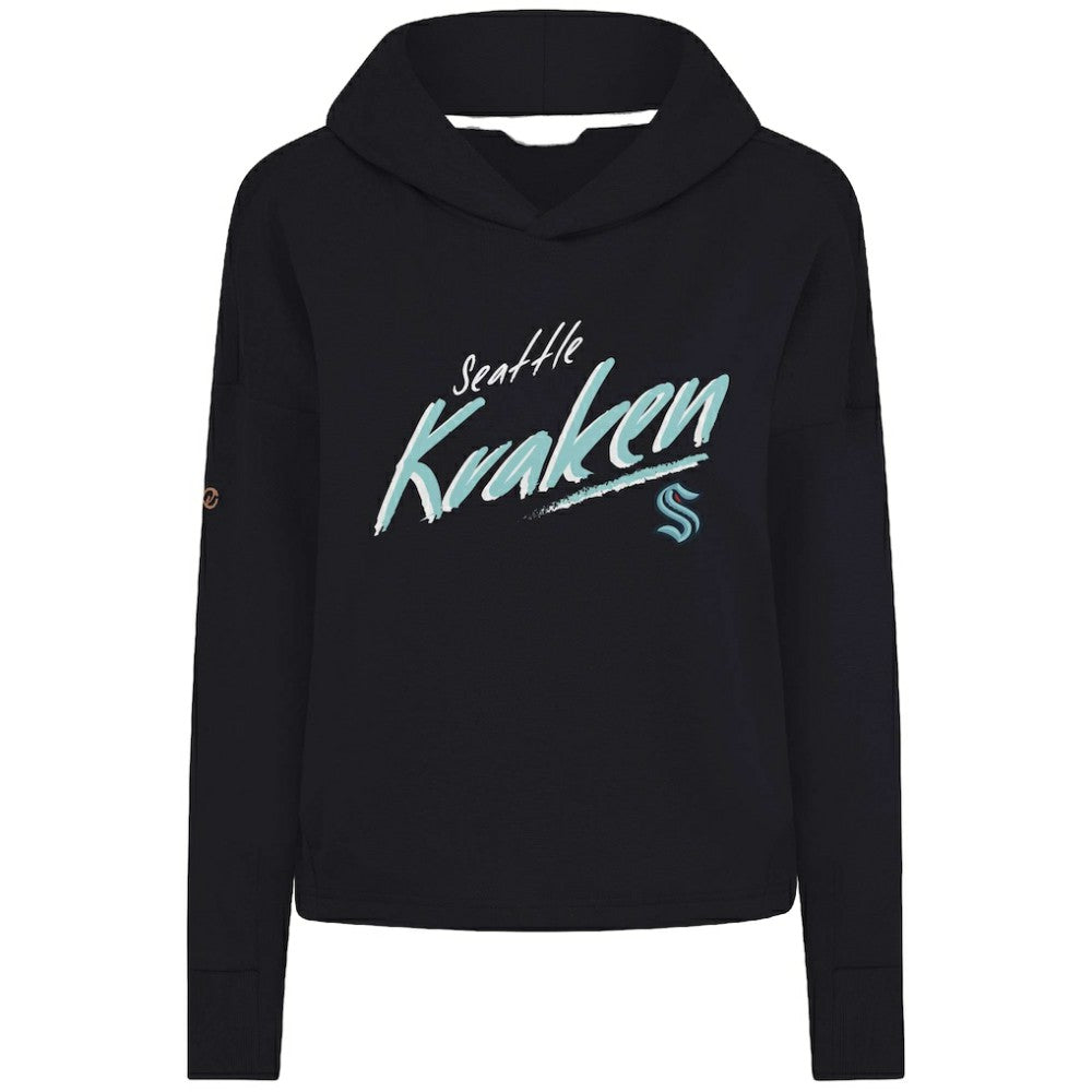 Seattle Kraken Levelwear Women's Sweet Sizzle Tri-Blend Cropped Pullover Hoodie - Black | NHL sale