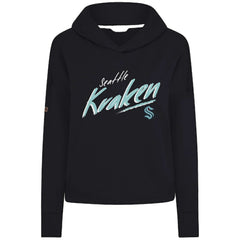 Seattle Kraken Levelwear Women's Sweet Sizzle Tri-Blend Cropped Pullover Hoodie - Black | NHL sale